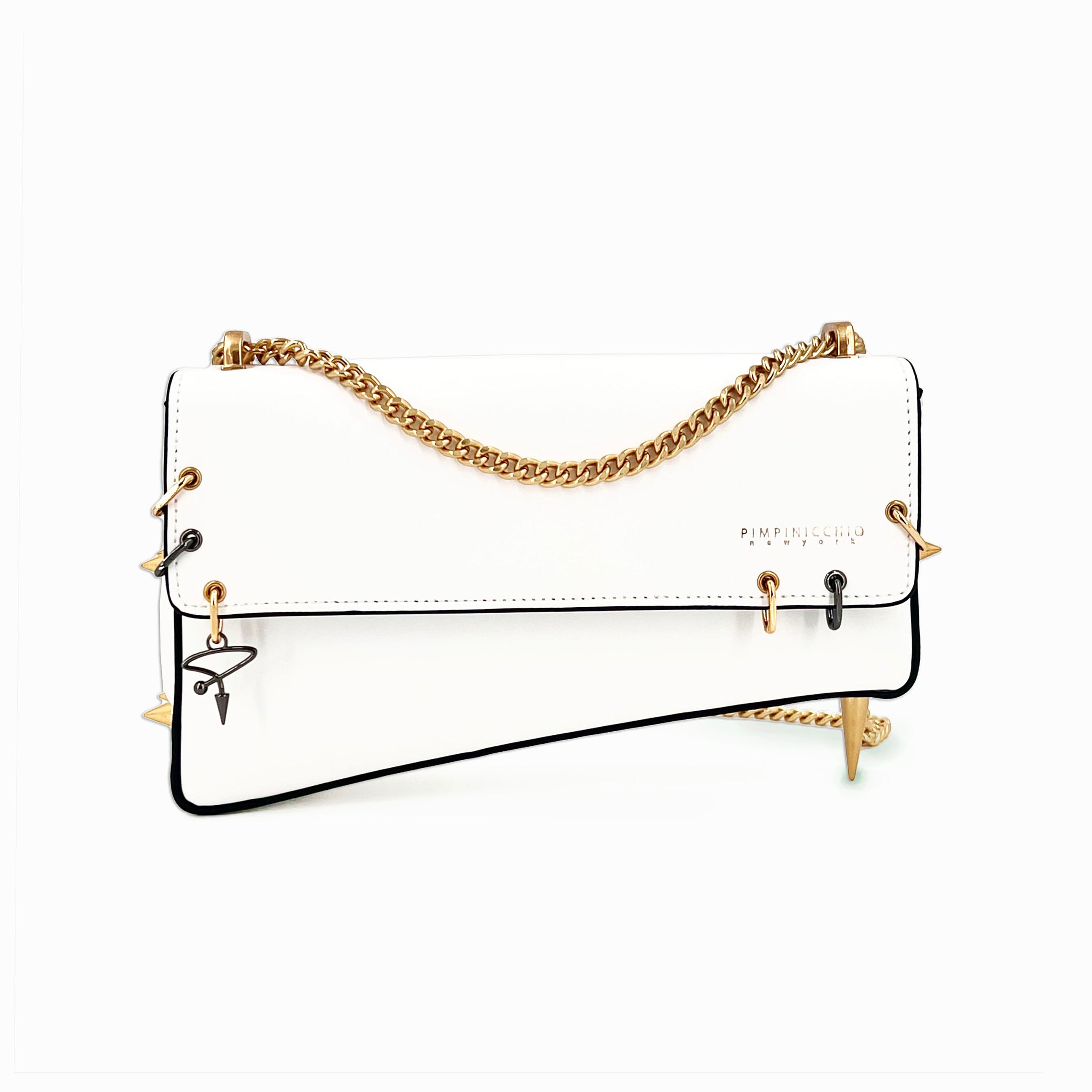 30H Asymmetrical Chain Bag in White