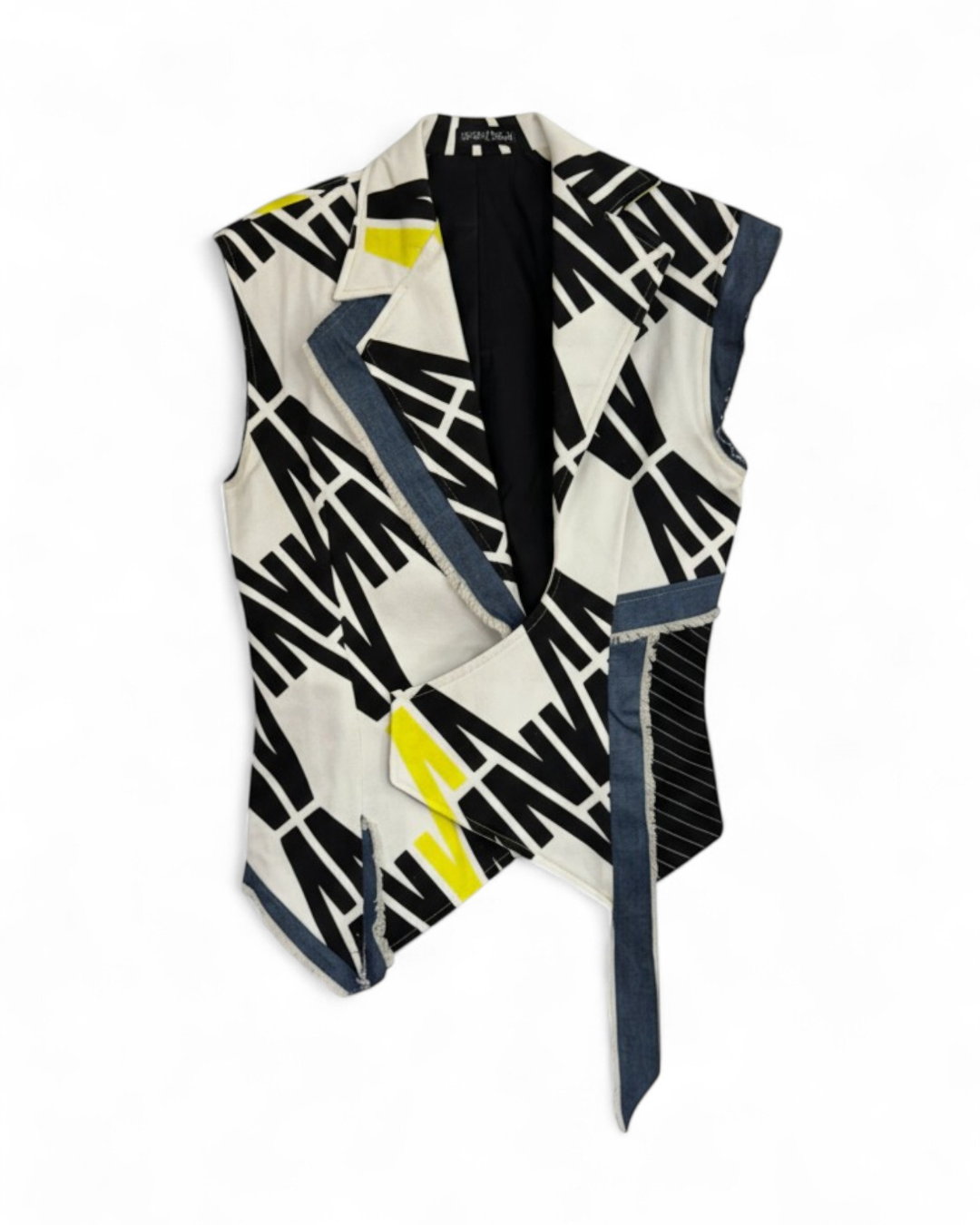 Deconstructed Monogram Vest — Volt/Ink