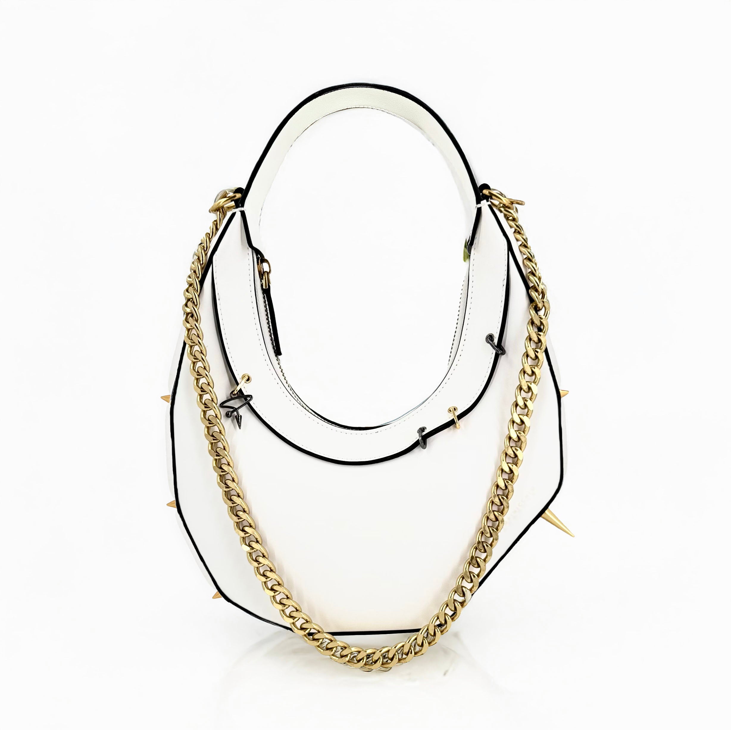 515W Asymmetrical Hobo Bag In White