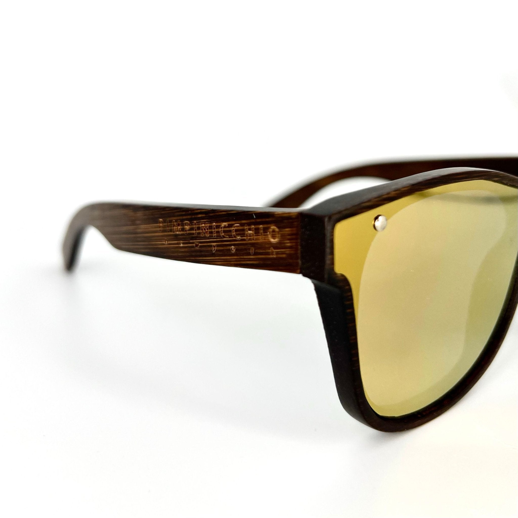 Bamboo Sunglasses with Flat Mirror Lens - Pimpinicchio New York