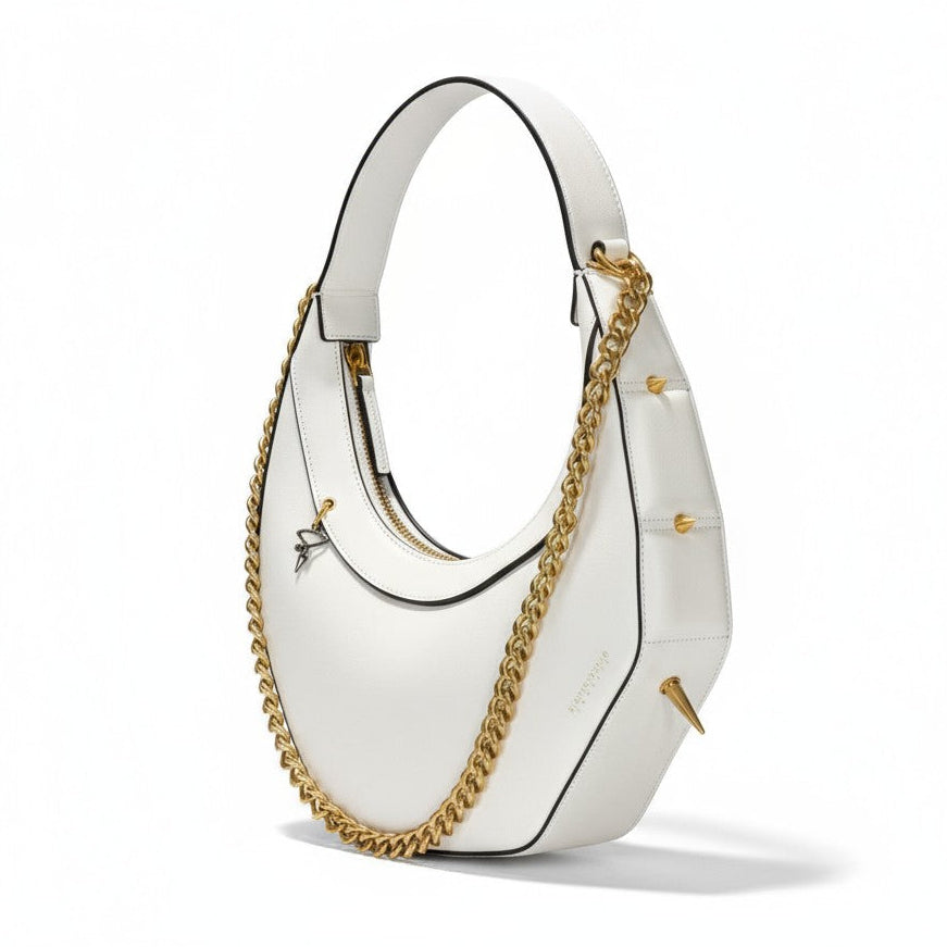 515W Asymmetrical Hobo Bag In White